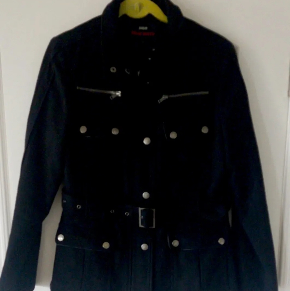 Miss Sixty Black Trench Coat Elegant Design